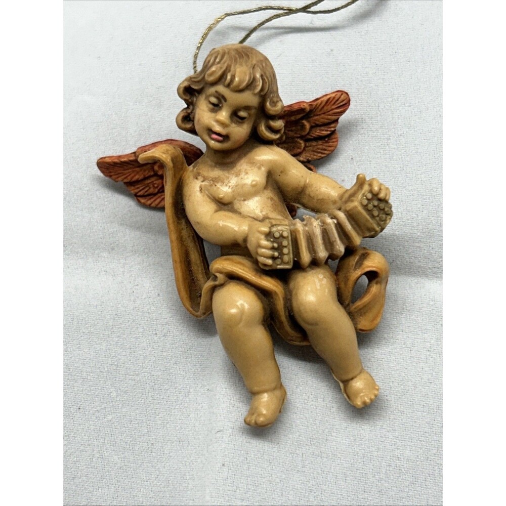 Vintage Fontanini E Simonetti Depose Cherub Angel 2.5"  Playing Accordion
